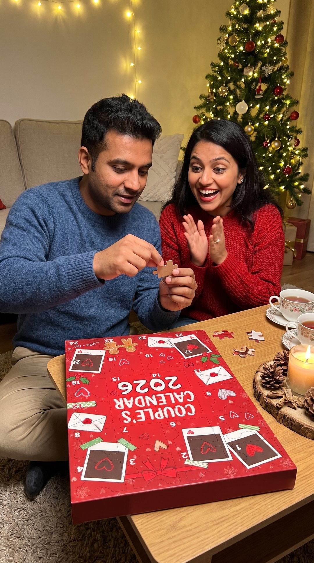 Priya & Arjun with their Couple's Calendar