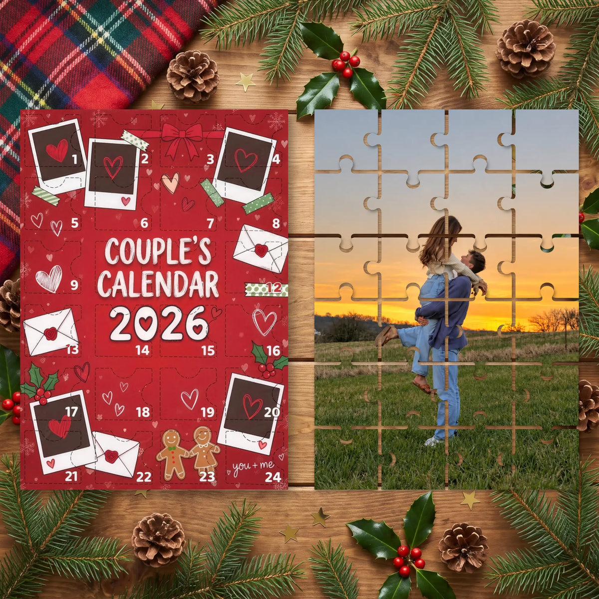 Calendar and finished photo puzzle